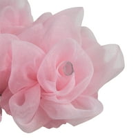 Offray розова мала чиста со цветен кластер на скапоцен камен има жица што овозможува лесно прицврстување на