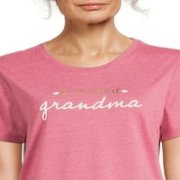 Positivitees женска есенска графичка маица, сезонски кратки ракави, благословена баба, големини S-3XL