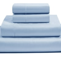 Луксузна нишка брои сет на цврсти листови со памук PIMA, Calking - Estate Blue