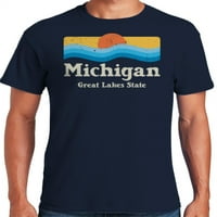 Графичка Америка држава Мичиген САД Големите езера колекција за маички за маици за мажи