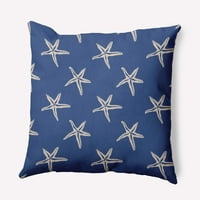 16 16 Едноставно Daisy Starfish Indoor Outdoor Pillow, наутичка морнарица Qty 1