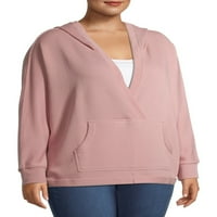 Atteината на Terra & Sky Plus Athleisure Frange Terry Pullover Hoodie
