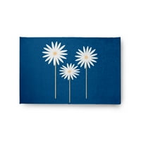 Едноставно Дејзи 2 '3' светло сино цветно печатење пролет Chenille килим