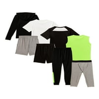 Активни кошули, шорцеви и панталони со џогер со 8 парчиња сет, големини 4-16