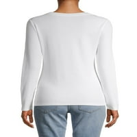 Time and Tru женски пуловер тенок маица со долги ракави, пакувања