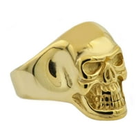 Менс златен позлатен прстен од череп од не'рѓосувачки челик