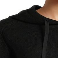 Време и време женски текстурен џемпер од качулка