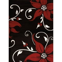 Обединети ткајачи Камден enена црна ткаена полипропилен област килим