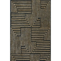 Лорен Лиес тревнички рачно изработени килим, 9 '12', црно