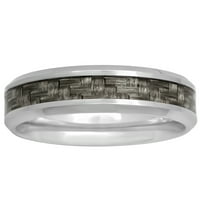 Машки не'рѓосувачки челик сиво јаглеродни влакна за свадбени влакна - машки прстен