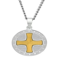Менс не'рѓосувачки челик Лордс молитвен крст медалјонски приврзок ѓердан