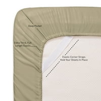 Слатка домашна колекција серија за кревети - Дополнителен мек микрофибер длабок џеб -лист сет - мудрец, полн