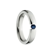 Сина сафир прстен за затегнување од не'рѓосувачки челик