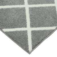 Главен кадифен сив акцент килим со дијаманти, 30х45