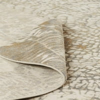 Фрида потресен апстрактен килим со акцент на акварел, слонова коска, сив тен, 2ft-1in 3ft