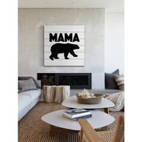 Мармонт Хил Мама мечка црна од Дајана Алкала Сликарство печатење на бело дрво