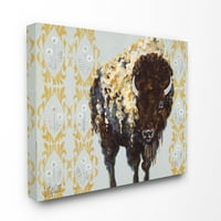 Stuple industries злато биволско животно модел сиво сликарство платно wallидна уметност од Стефани Агилар,