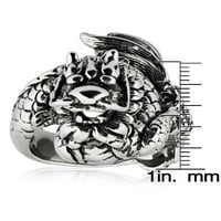 Крајбрежен накит од не'рѓосувачки челик антички финиш кинески змеј прстен