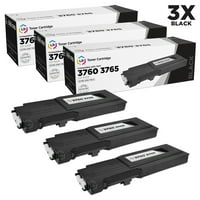 Компатибилен Dell 331- W8D сет на црни ласерски касети за тонер за употреба во Dell C3760DN, C3760N и C3765NF