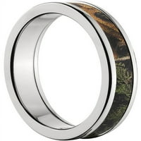 Полу-рунда титаниумски прстен со недвижнини дополнителни камо вметнување