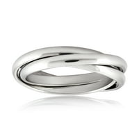 Крајбрежен накит полиран испреплетен троен прстен од не'рѓосувачки челик