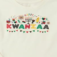 Време на одмор девојки Кванзаа со долги ракави графички маички, 2-пакувања, големини 4-18