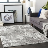 Уметнички ткајачи околу апстрактен модерен килим, средно сиво