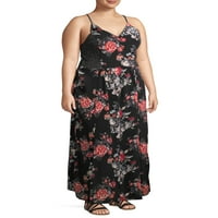 Романтичен цигански женски плус големина близнак печатен макси фустан