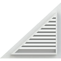 Ekena Millwork 38 W 19 H десен триаголник Gable Vent - Функционален терен на десната страна, PVC Gable Vent