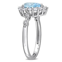 Miabellaенски CT Sky Sky Blue Topaz создаде сафир и дијамантски акцент 10kt бело злато ореол прстен