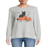 Да го прослави женскиот долг ракав тиква мачка Хачи пуловер