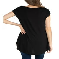 Облека за удобност женска лажичка вратот со висока ниска маица