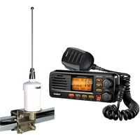 Uniden um380bk Фиксна монтажа VHF 2-насочно морско радио и трамвај VHF морска антена, црна