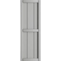 Екена Милхаурд 1 8 W 79 H TRUE FIT PVC, три ролетни за табли со табла-n-batten, градско сиво