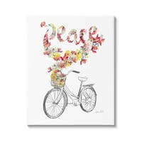 Студената индустрија мировна фраза необична цветна букет велосипедска корпа за платно wallидна уметност, 40,