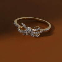 Империјал 1 6CT TDW Diamond 10K жолто златен јазол прстен