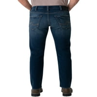 Сребрени фармерки копродукции Машки Еди опуштено вклопени фармерки со нозе, големини на половината 28-42