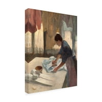 Womanената на Едгар Дегас, пеглање Ц 1877 година, платно уметност