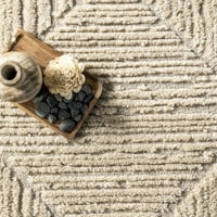 Нулум Кери текстурирана геометриска килим со подрачје, 4 '6', слонова коска