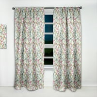 DesignArt 'Цвеќиња со зелени лисја vi' Цветна панел за завеси
