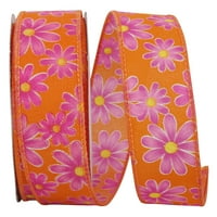 Paper Daisy Design Multi-Color Polyester Ribbon, со жичен раб 900 1,5