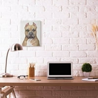 СТУПЕЛ ИНДУСТРИИ Пит Бул куче миленичиња животински акварел сликарство платно wallидна уметност од Georgeорџ