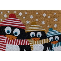 Божиќно декор за одмор 18 27 пингвини doormat coir